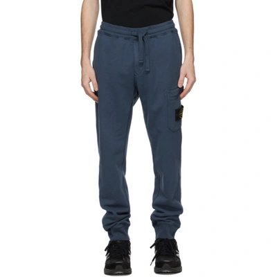 Shop Stone Island Blue Cargo Lounge Pants In V0024 Dark Blue