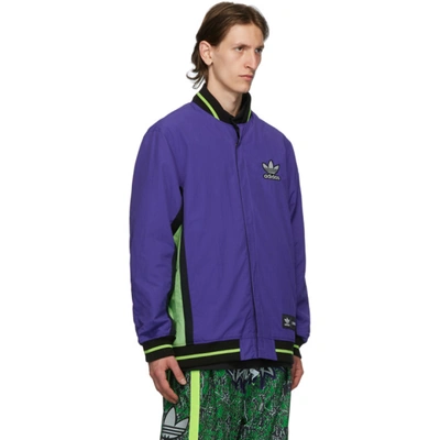 Shop Sankuanz Reversible Black And Purple Adidas Originals Edition Jacket In Ink/blk