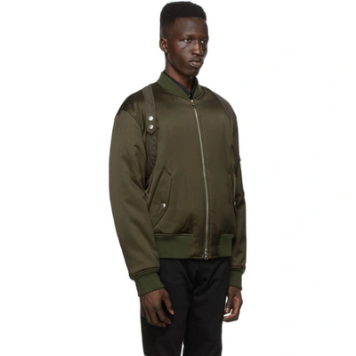 Shop Alexander Mcqueen Khaki Harness Bomber Jacket In 3380 Deep Khaki