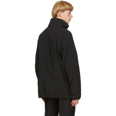 Shop Acne Studios Black Logo Print Half-zip Jacket