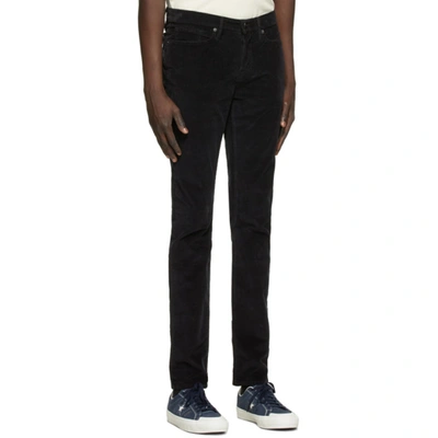 Shop Frame Black Corduroy 'l'homme Skinny' Trousers In Noir