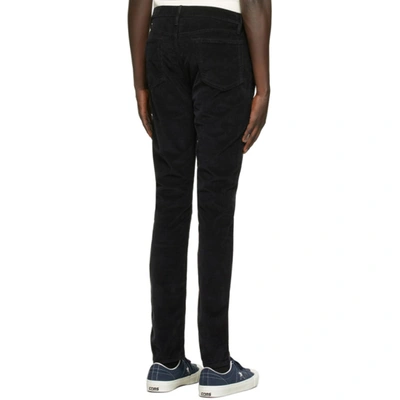 Shop Frame Black Corduroy 'l'homme Skinny' Trousers In Noir
