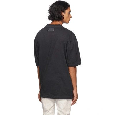 Shop Maison Margiela Black Resin Garment-dyed T-shirt In 900 Black