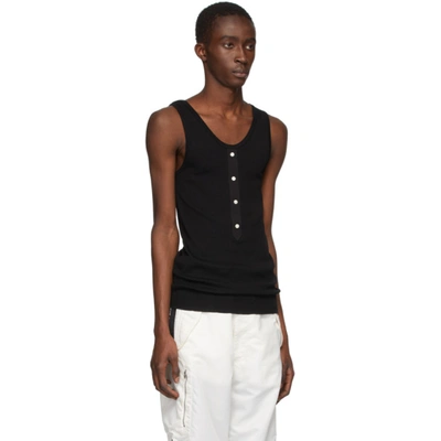 Shop Takahiromiyashita The Soloist Takahiromiyashita Thesoloist. Black Rib Knit Tank Top