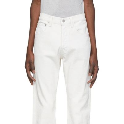 Shop Helmut Lang White Masc High Straight Jeans