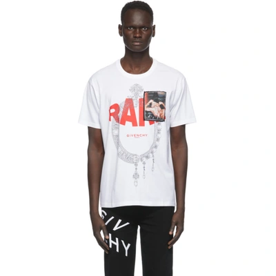 Givenchy White 'rare' Print Patch T-shirt In 100-white | ModeSens