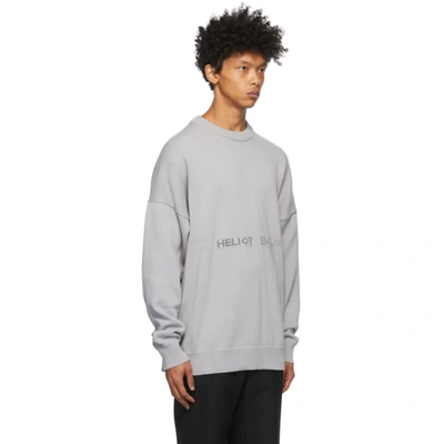 Shop Heliot Emil Grey Oversized Logo Sweater