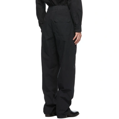 Shop Lemaire Black Military Trousers In 999 Black