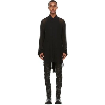 Shop Ann Demeulemeester Black Sheer Mclottie Shirt In Mclottie Bl