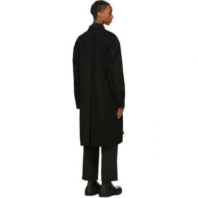 Shop Valentino Black Double Cashmere 'vltn' Pea Coat In 0no Nero