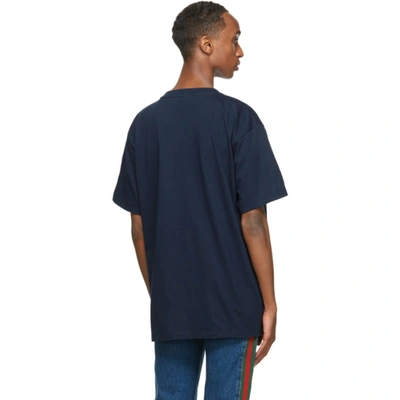 Shop Gucci Navy Interlocking G Disk T-shirt In 4535 Inchyl