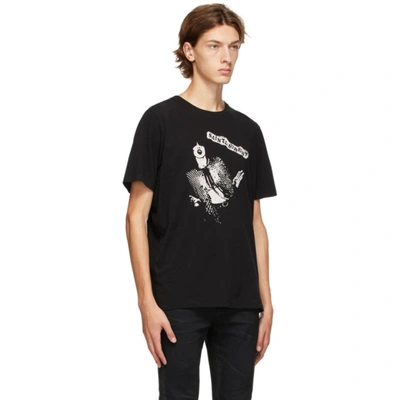 Shop Saint Laurent Black Graphic T-shirt In 1095 Blknat