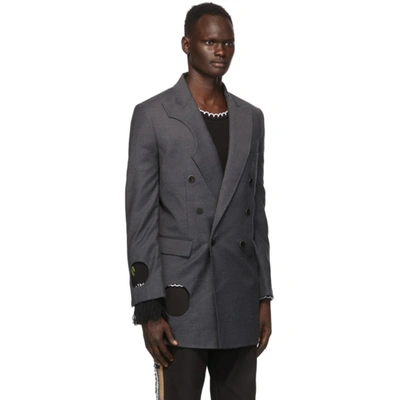 Shop Off-white Grey Meteor Cut-out Blazer In 0800 Melgre