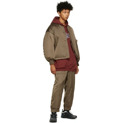Shop A. A. Spectrum Khaki Shell Track Pants In Dark Olive