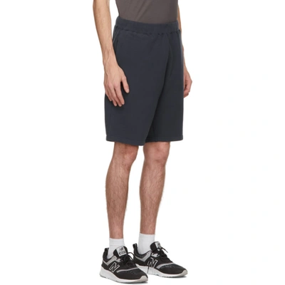 Shop Sunspel Navy Loopback Shorts