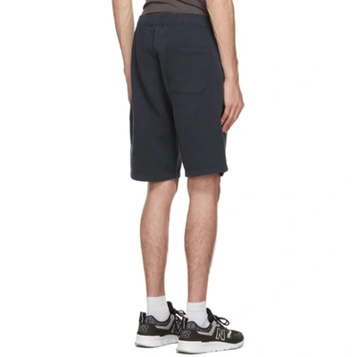 Shop Sunspel Navy Loopback Shorts