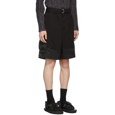 Shop Sacai Black Combo Shorts In 001 Black