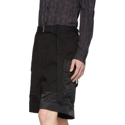 Shop Sacai Black Combo Shorts In 001 Black