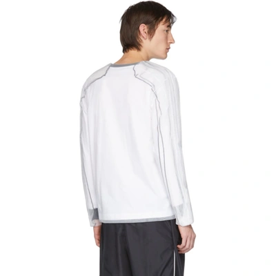 Shop Y/project White And Black Tulle Overlay Long Sleeve T-shirt In F33 Whtblk