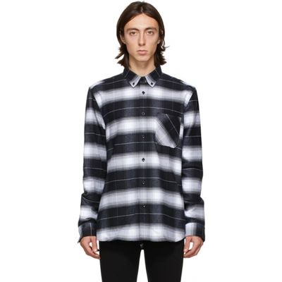 Shop Hugo Black & White Check Ermann Shirt In 1 Black