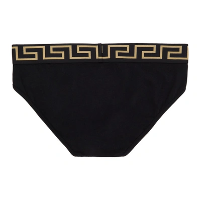Versace Greca Stretch Briefs Pack Of Two In Black | ModeSens