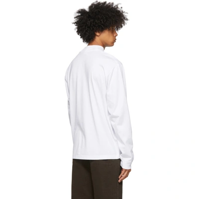 Shop Acne Studios White Mock Neck Long Sleeve T-shirt In Optic White