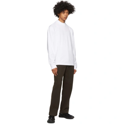 Shop Acne Studios White Mock Neck Long Sleeve T-shirt In Optic White