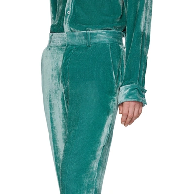 Shop Sies Marjan Green Velvet Cord Trousers In Leek