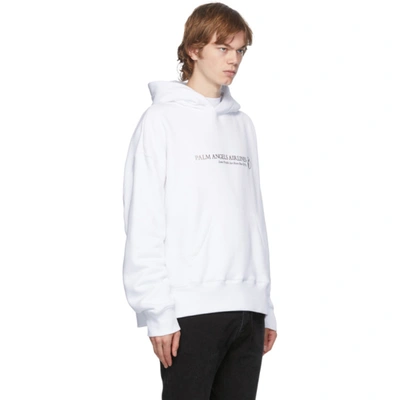 Shop Palm Angels White Palm Airlines Kimono Hoodie In White/black