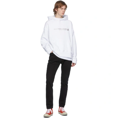 Shop Palm Angels White Palm Airlines Kimono Hoodie In White/black