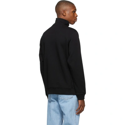 Shop Burberry Black Icon Stripe Half-zip Sweatshirt