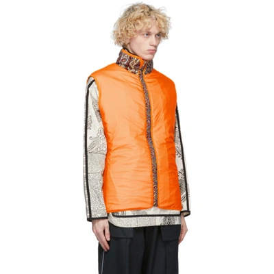 Shop Paria Farzaneh Reversible Multicolor Iranian Ghalamkar Gore-tex® Infinium Vest In Orangeprint