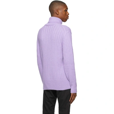 Shop Hugo Boss Purple Mohair & Wool Turtleneck In 532 Light/p