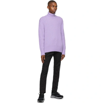 Shop Hugo Boss Purple Mohair & Wool Turtleneck In 532 Light/p