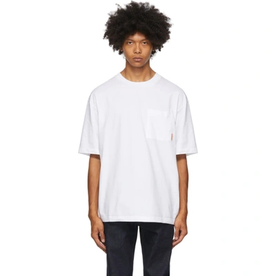 Shop Acne Studios White Patch Pocket T-shirt In Optic White