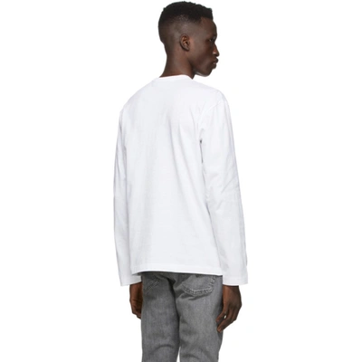 Shop Comme Des Garçons Play White Layered Double Heart Long Sleeve T-shirt In 2 White