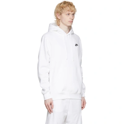 Shop Nike White Club Pullover Hoodie In 100 White