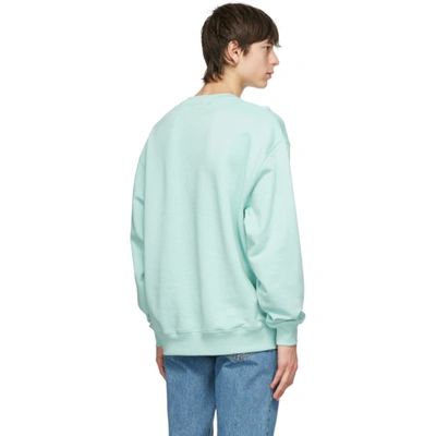 Shop Acne Studios Green Oversized Sweatshirt In Spearmintgr
