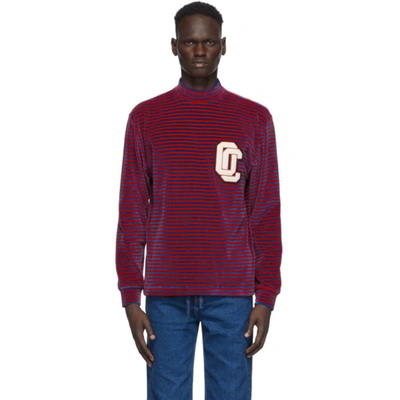 Shop Opening Ceremony Red & Blue Striped Turtleneck In Dragon Red