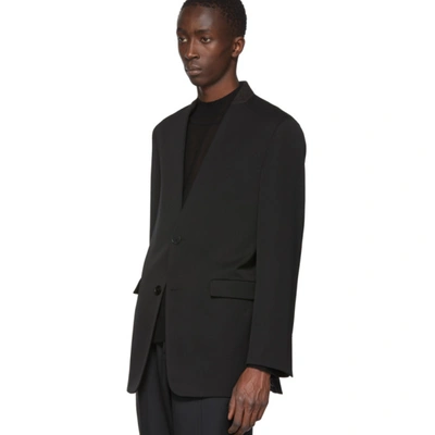 Shop Jil Sander Black Folded Collar Blazer In 001 Black