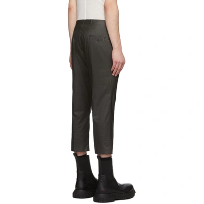 Shop Rick Owens Grey Slim Astaires Cropped Trousers In 09 Blk
