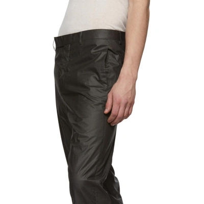 Shop Rick Owens Grey Slim Astaires Cropped Trousers In 09 Blk