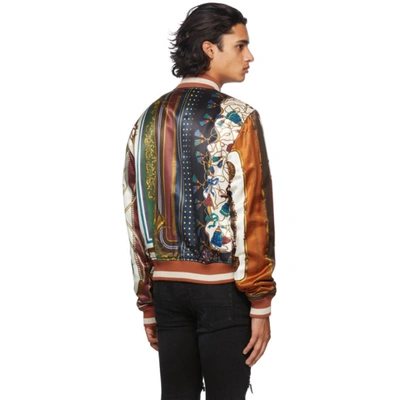 Shop Amiri Multicolor Scarf Patchwork Bomber Jacket