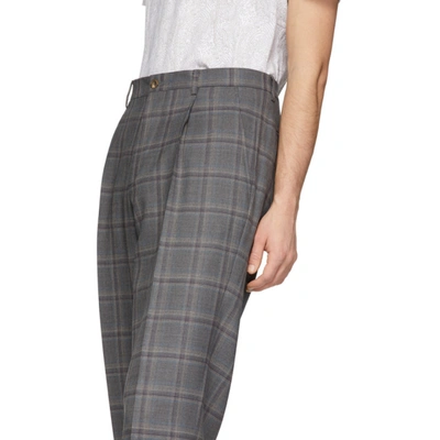 Shop Etro Grey Wool Easy Fit Trousers In 3 Mdgrey