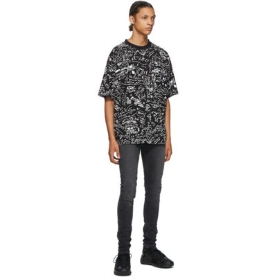 Shop Marcelo Burlon County Of Milan Black Sketches T-shirt In Black White