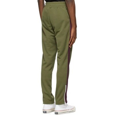 Shop Palm Angels Green College Track Pants In Military