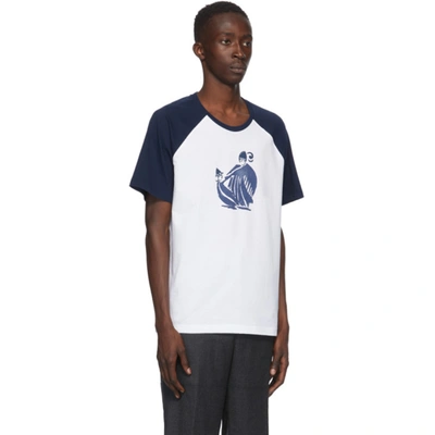 Shop Lanvin Blue And White Jeanne T-shirt In 29 Navy Blu