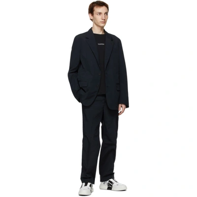 Shop Valentino Navy Sport Blazer In 598 Navy