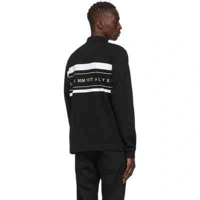 Shop Alyx 1017  9sm Black Logo Long Sleeve Polo In Mty0001 Blw