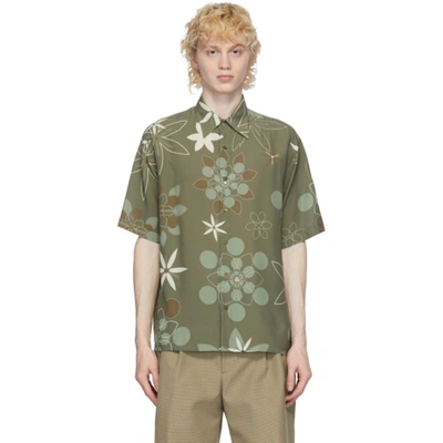 Shop Fendi Green Kaleidoscope Floral Shirt In F0kuk Green